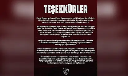 Elazığspor'dan teşekkür paylaşımı: Kampanya hâlâ devam ediyor